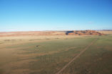 View from an airplane on the Elim Dune at the end of the gravel road