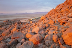 Die Lodge im späten Abendlicht
