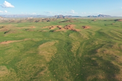 The south-western side of Rostock is sandy and has clearly visible fairy circles in years with abundant rainfall. At the back right is the Saag Mountain
