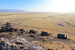 The Elegant Desert Eco Camp is secluded on the side of a rocky mountain
