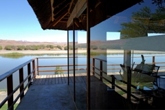 From the bar's veranda, you can see across to South Africa
