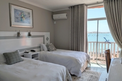 The comfortable rooms of the hotel offer a view of Lüderitz Bay