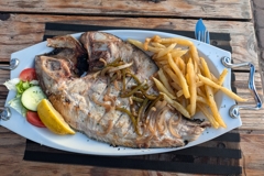 Traditionally, fish is eaten at the Portuguese restaurant